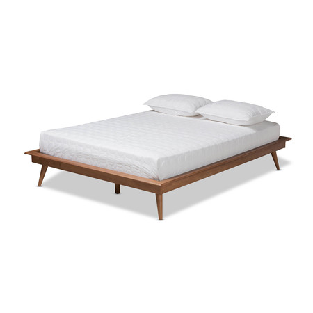 Baxton Studio Karine Walnut Brown Finished Wood Full Size Platform Bed Frame 156-9801